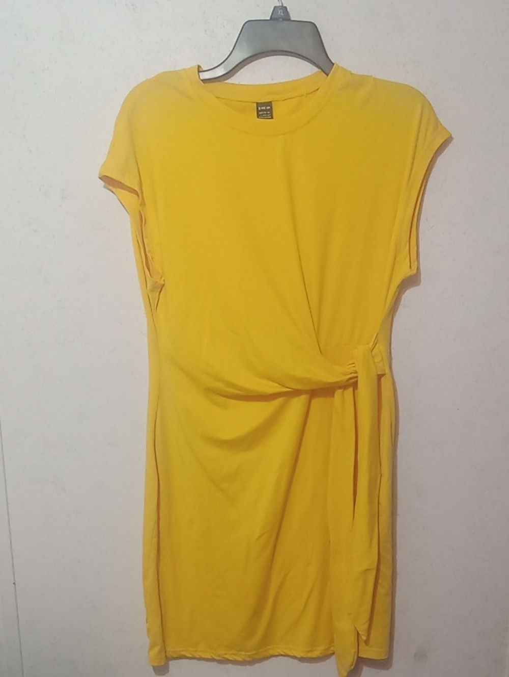 SHEIN Yellow Side-Tie Knit Tunic